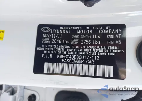 2012 Hyundai Genesis 3.8 from USA, damaged, VIN KMHGC4DD3CU177113